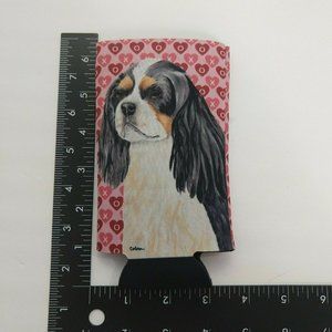 Cavalier Spaniel Love Hearts Valentine Can Cooler Insulator For Slim Cans